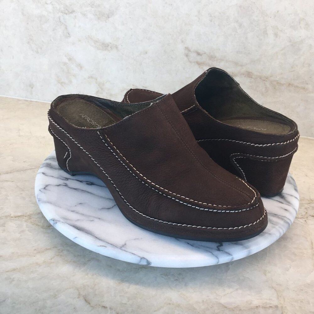 Aerosoles Hand Crafted Brown Nubuck Suede Wedges Women's Size 9M